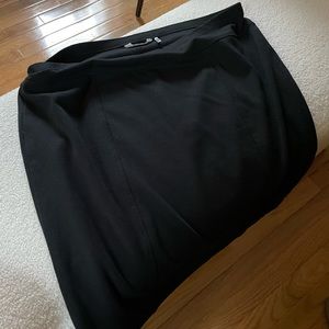 Black Cotton Pencil Skirt